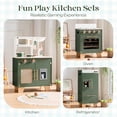 thumbnail image 2 of Robud Play Kitchen with Toy Fridge & Oven, Vintage Green Wooden Kids Kitchen Play Set for Ages 3-7, Realistic Stove Sink Clock with Sound Knobs, Touch-Sensitive Cooking Toy Gift for Boys Girls, 2 of 9