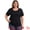 Black, variant on DARING DIVA Women's Plus Crew Neck Embroidered Short Sleeve Blouse 1X Coral Red