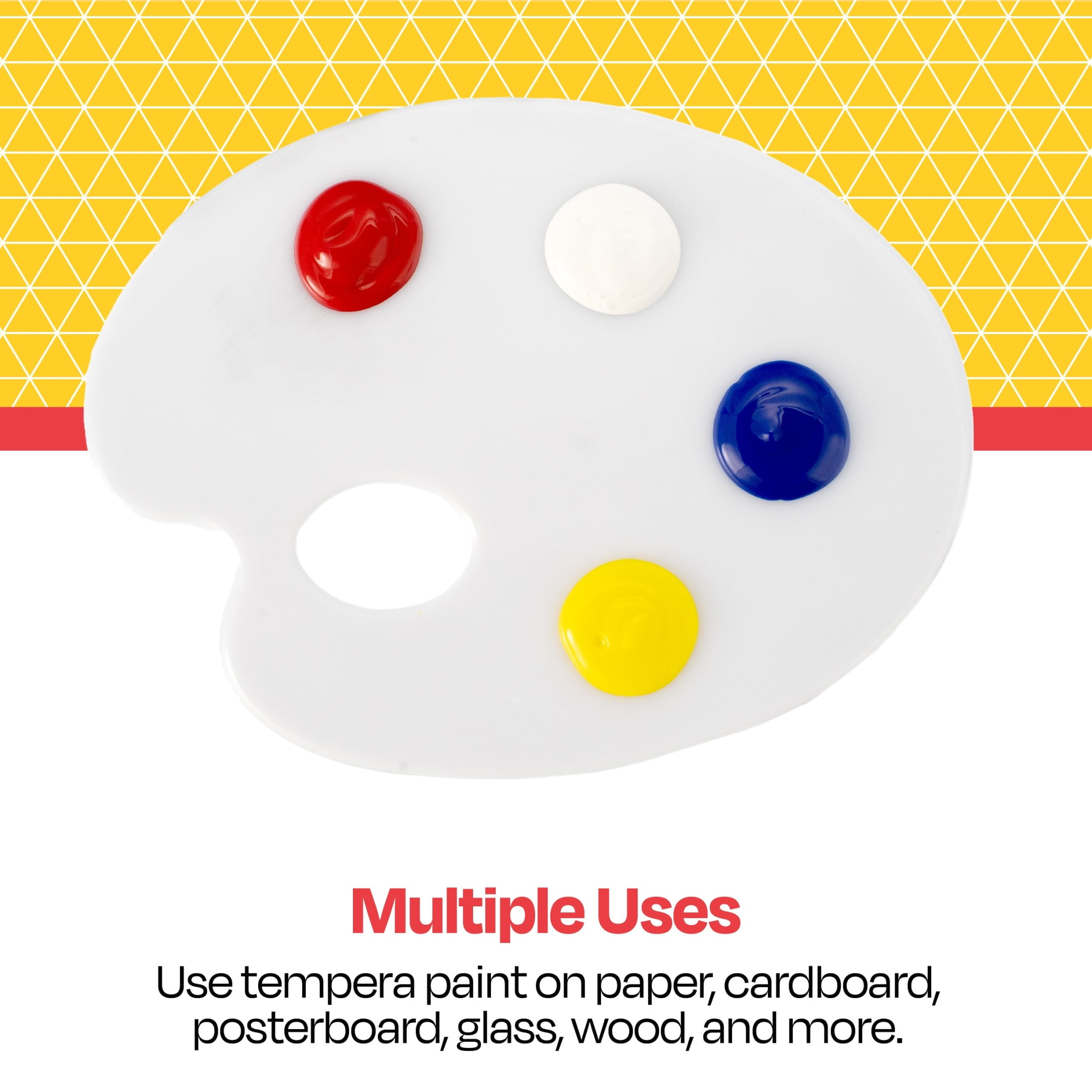 Washable Tempera Paints, 1 Gallon Bottles, Assorted Colors, Set of 4