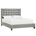 thumbnail image 2 of Chelsea Lane Button Tufted Upholstered Platform Bed, Full, Grey, 2 of 2