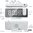 thumbnail image 6 of HearthHarmony Projection Digital Alarm Clock for Bedrooms, Clock Radio on Ceiling, USB Charger Port, Temperature & Humidity Display, 7.3” Large Mirror LED Display,12/24H,Snooze,Dual Loud Alarm Clock, 6 of 17