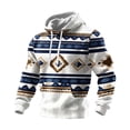 thumbnail image 1 of Ceisia Men's Regular-Fit Ethnic Print Quilted Hooded Sweatshirt (Beige-Brown) for Winter Gift, 1 of 2