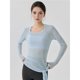 thumbnail image 4 of Camiseta Deportiva de Larga para Mujer, Cuello Redondo, Corte Ajustado, Ideal para Yoga y Otras Actividades Al Aire Libre Azul L, 4 of 8