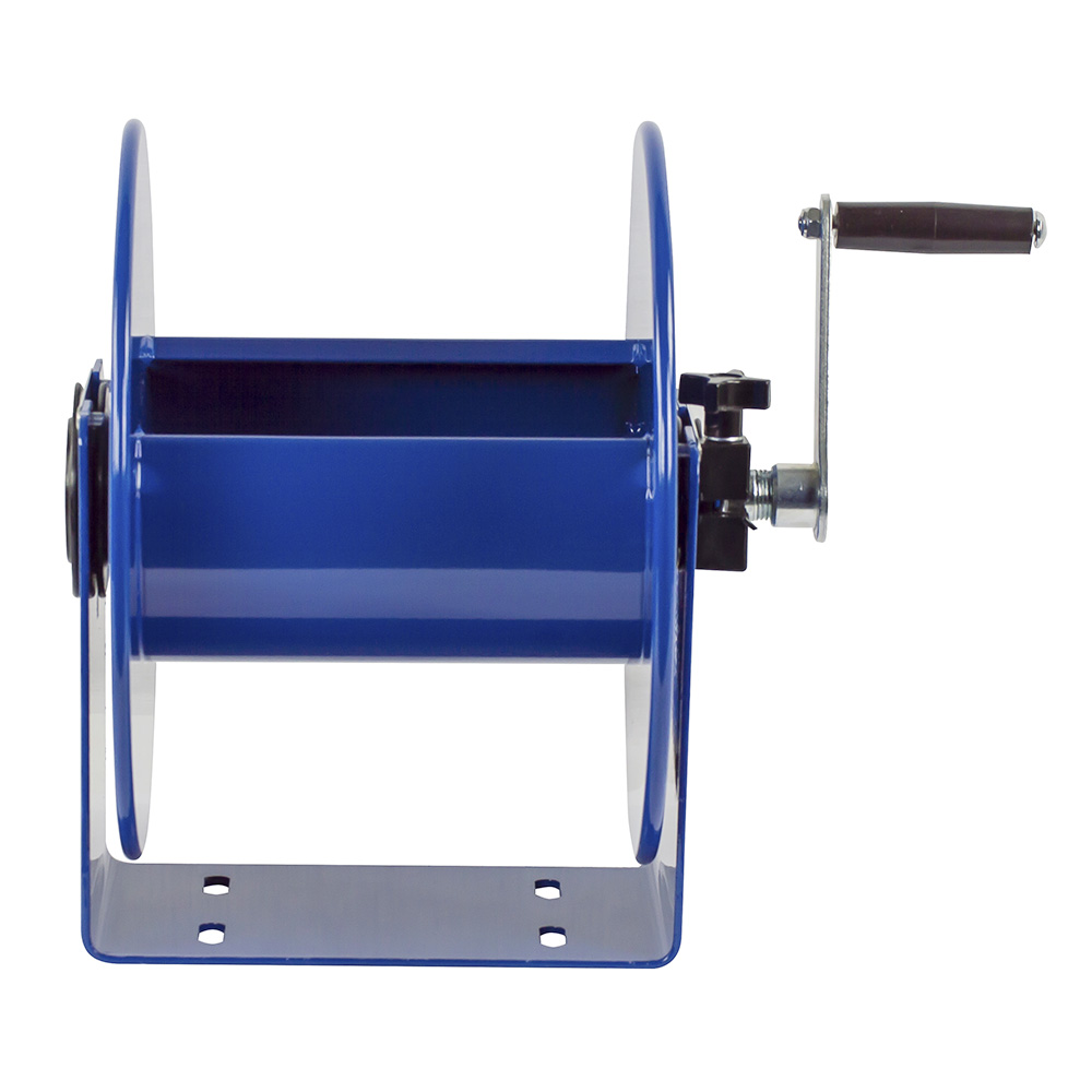Coxreels 112Y Series Hand Crank Steel Electrical Cord Storage Hose Reel, Blue