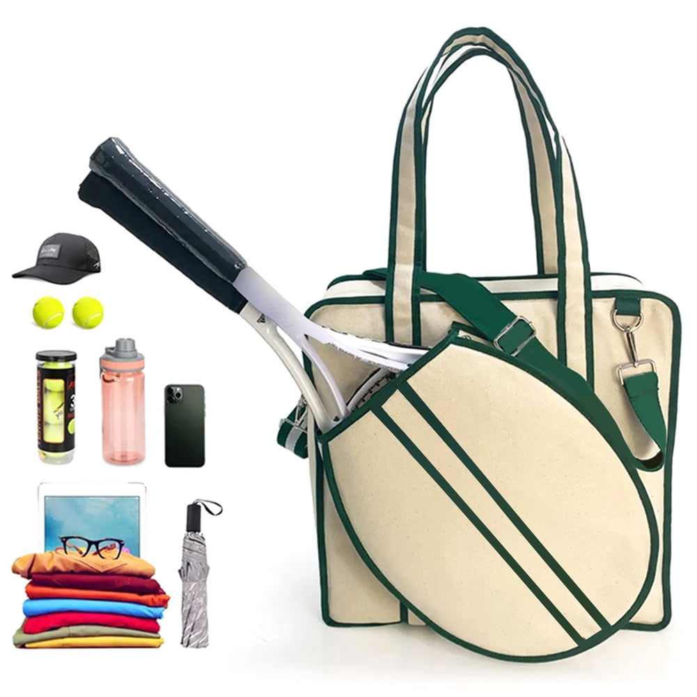 Neoprene Tennis Tote Bag Large Women Large Sports Handbag Tennis Racket Shoulder Bag Tennis Tote Bag for 2 Rackets