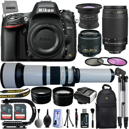 Nikon D610 24.3MP 1080P FX DSLR Camera w/ 3.2