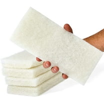 Mop Mob 10" x 4.5" Commercial-Grade Non-Abrasive White Sponge Cleaning Pad, 5 Pack
