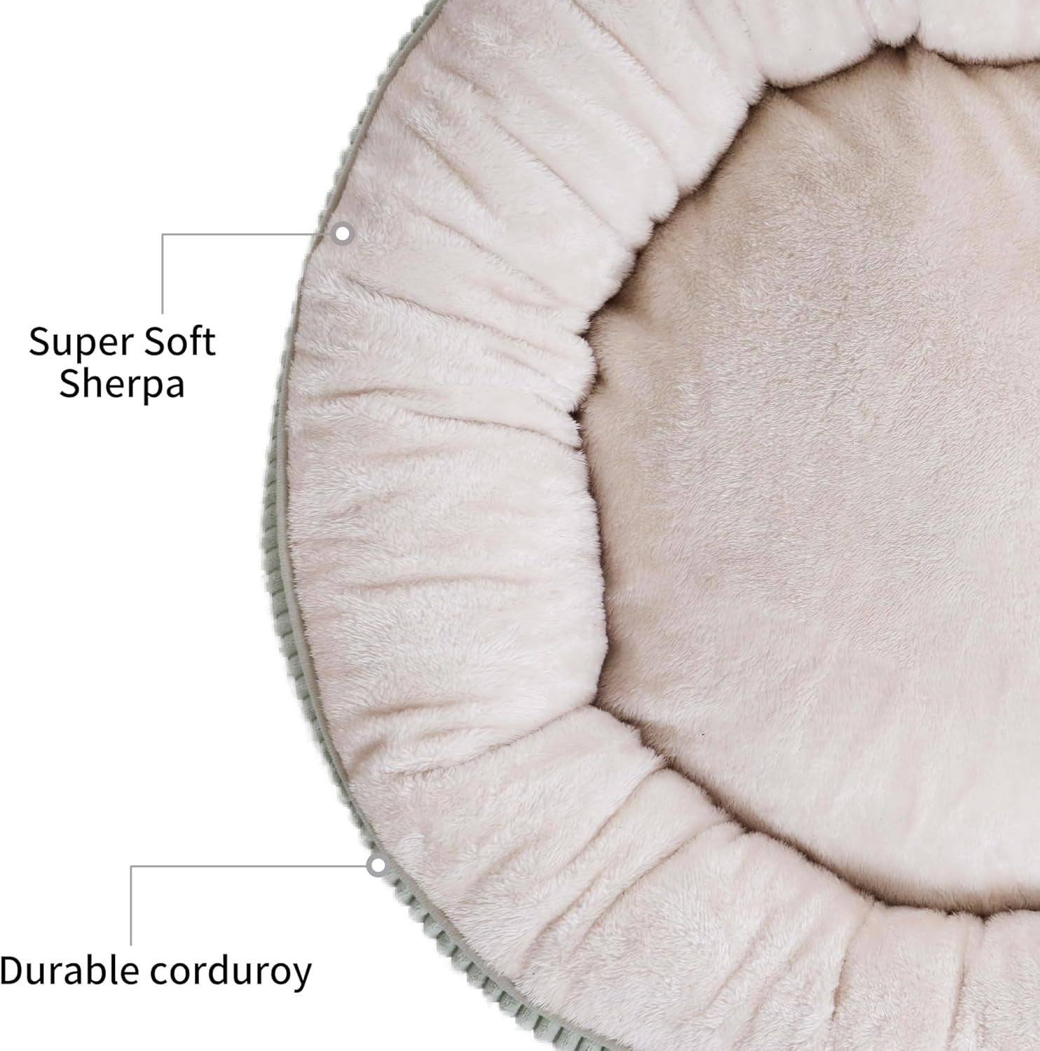 Donut Dog Bed,36 Inches Calming Round Dog Beds for Large Dogs,Washable Anti Anxiety Cuddler Dog Bed with Removable Cover(Sage Green,Large)