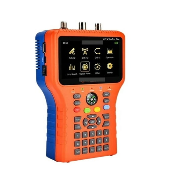 V8 Finder Pro/Finder2 HD H.265 Satellite Signal Finder S2X/T2/C/ATSC-C Auto Calculate Angle of AZ,EL Support ACM AHD ,Portable Carrying