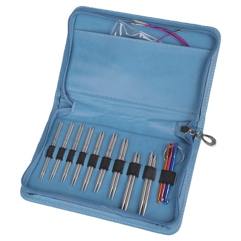 Geemin 2.2mm-4.5mm Interchangeable Circular Knitting Needle Set with Case and Accessories Circular Knitting Pin
