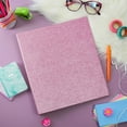 thumbnail image 3 of 2 Pack Sparkly Pink 3 Ring Binder with 2 Inch Rings, Glitter File Folder Pockets for Office Supplies, Planner, Portfolio, 350 Sheet Capacity (11 x 12 In), 3 of 7