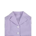 thumbnail image 6 of One opening Autumn Fashion Kids Girls Blazer Clothing Sets 2Pcs Purple Solid Long Sleeve Single Breasted Coat Tops + Shorts Outfits, 6 of 6