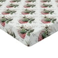 thumbnail image 4 of Ambesonne Floral Fitted Sheet, Arrangement of Roses Romance, Queen Size, Ivory Jade Green Rose, 4 of 5