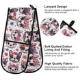 thumbnail image 4 of Dailycode Double Sided Oven Mitt with Loop Heat Resistant Kitchen Long Potholders 7" x 35" Cartoon Bulldog and Flower, 4 of 6