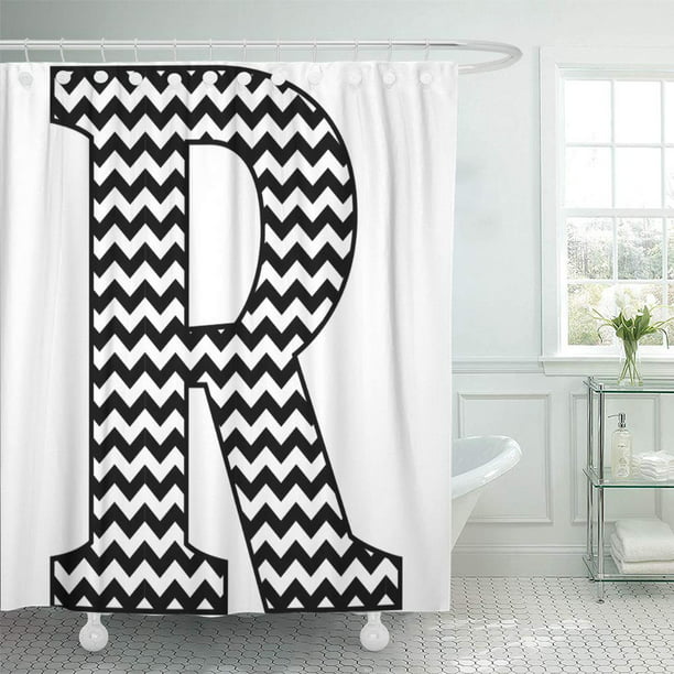 Initial Shower Curtain 66x72 Inch, Monogram Initial Shower Curtain