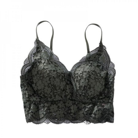 

Lace Bralettes for Women Padded Lace Bandeau Bra Cami Bra