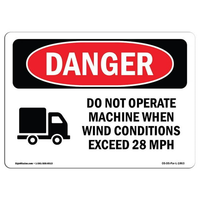SignMission OS-DS-A-1218-L-1863 12 x 18 Po Signe de Danger OSHA - Ne Pas Utiliser la Machine