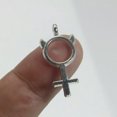 thumbnail image 7 of U8MO 100 Silver Tone Metallic Acrylic Devil Female Symbols Charm Pendants 26X12mm, 7 of 7