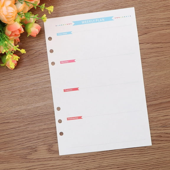 WHAMVOX Assorted Color Loose Leaf Paper for A5 Writing Fit 6 Ring Notebook Ideal for Notes Diary Finance Records