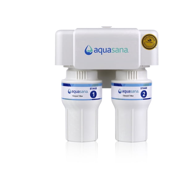 Aquasana Under Sink Water Filter | 2-Stage Filtration | Reduces up to 99.99% of PFAS, Lead, Chlorine, Cysts, & More | Under Counter Drinking Water Filter | AQ-6200-NF