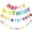 Color 1, variant on Pre Strung Felt Cloth Happy Birthday Banner Set Tear Resistant Colorful Birthday Bunting Felt Ball Garland for Fireplace Mantel Wall Window