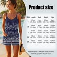 thumbnail image 3 of ZAITUBLES Women Casual Shorts Jumpsuits Summer Sleeveless Romper Adjustable Spaghetti Strap Loose Playsuit with Front Pockets, Soft Travel Lounge Wear, Navy Ethnic Geometric Print, Size M, 3 of 6