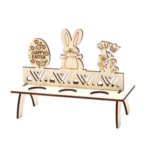 Style 5 Decoración de Pascua para el hogar, soporte de madera para huevos de Pascua, estantes de exhibición, artesanía artesanal, adornos hechos a mano, regalo para niños
