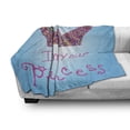 thumbnail image 3 of I am a Princess Soft Flannel Fleece Blanket, Romantic Words Couples in Love Colorful Mosaic Style Crown Tiara, Cozy Plush for Indoor and Outdoor Use, 50" x 70", Blue Pink Multicolor, by Ambesonne, 3 of 6