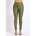 thumbnail image 3 of Ofenti Shiny Leggings for Women High-Waist Neon Tights for Parties & Raves, SX Olive, 3 of 8