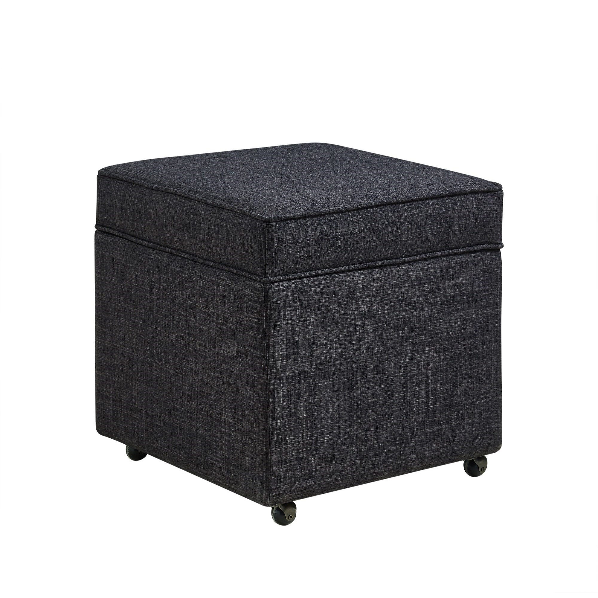 Inspired Home Collins Contemporary Linen or Velvet Rolling Storage