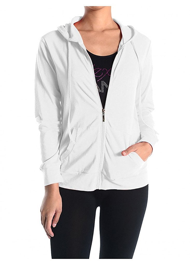 TheLovely Long Sleeve Drawstring Thin Workout Zip UP Hoodie Top