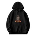 thumbnail image 1 of Men's Long Sleeve Hoodie Pullover Sweatshirt with Rustic Barn Design Pumpkins & Spider Webs - Perfect for Autumn Style, 1 of 7