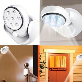 Lssam Motion Sensor Light Outdoor, Wireless Waterproof Spotlight Security with Auto On/Off for Porch, Stair, Hallway, Garage, Wall, Shed, House Door