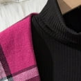 thumbnail image 4 of VNKIDY Girls Outfits Children Kids Plaid Vest 3 Piece Set Turtleneck Long Sleeve Knit Top Belted Checked Waistcoat With Wide Leg Pants For Casual Winter Fashion Looks Stylish Outfits, 4 of 7