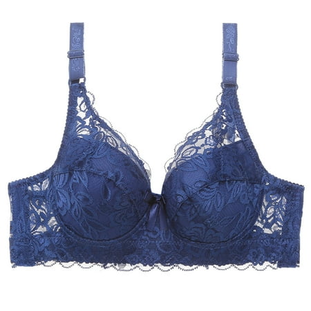 

Cuteam Bra Plus Size Solid Color Floral Lace Sexy Bra Women Underwired Brassiere Underwear