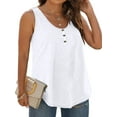 thumbnail image 2 of MOSHU Plus Size Tank Tops for Women Henley Sleeveless Shirts Summer Button Down Womens Tops, 2 of 7