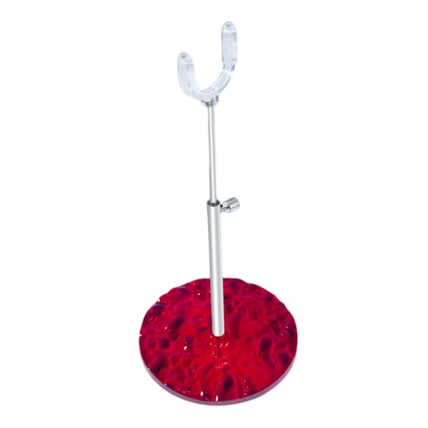 Soporte para muñecas BJD a escala 1/12, altura ajustable, resistente y práctico con base estable. rojo