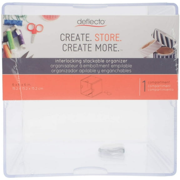 Stackable Open Cube Storage Organizer, 6" x 6" x 6", Clear
