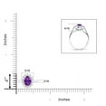 thumbnail image 4 of ANGARA Natural 0.7 Ct. Amethyst with Diamond Halo Ring in 14K White Gold for Women (Ring Size: 3), 4 of 9