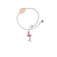 thumbnail image 2 of Delight Jewelry Silvertone Flamingo with Dangle Legs - Rose Goldtone Leaf Delicate Bracelet, 6.25+1.75", 2 of 4