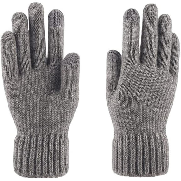 Winter Knit Gloves Touchscreen Warm Full Fingers Thermal Soft Outdoor Hiking Driving Cycling Riding for Men