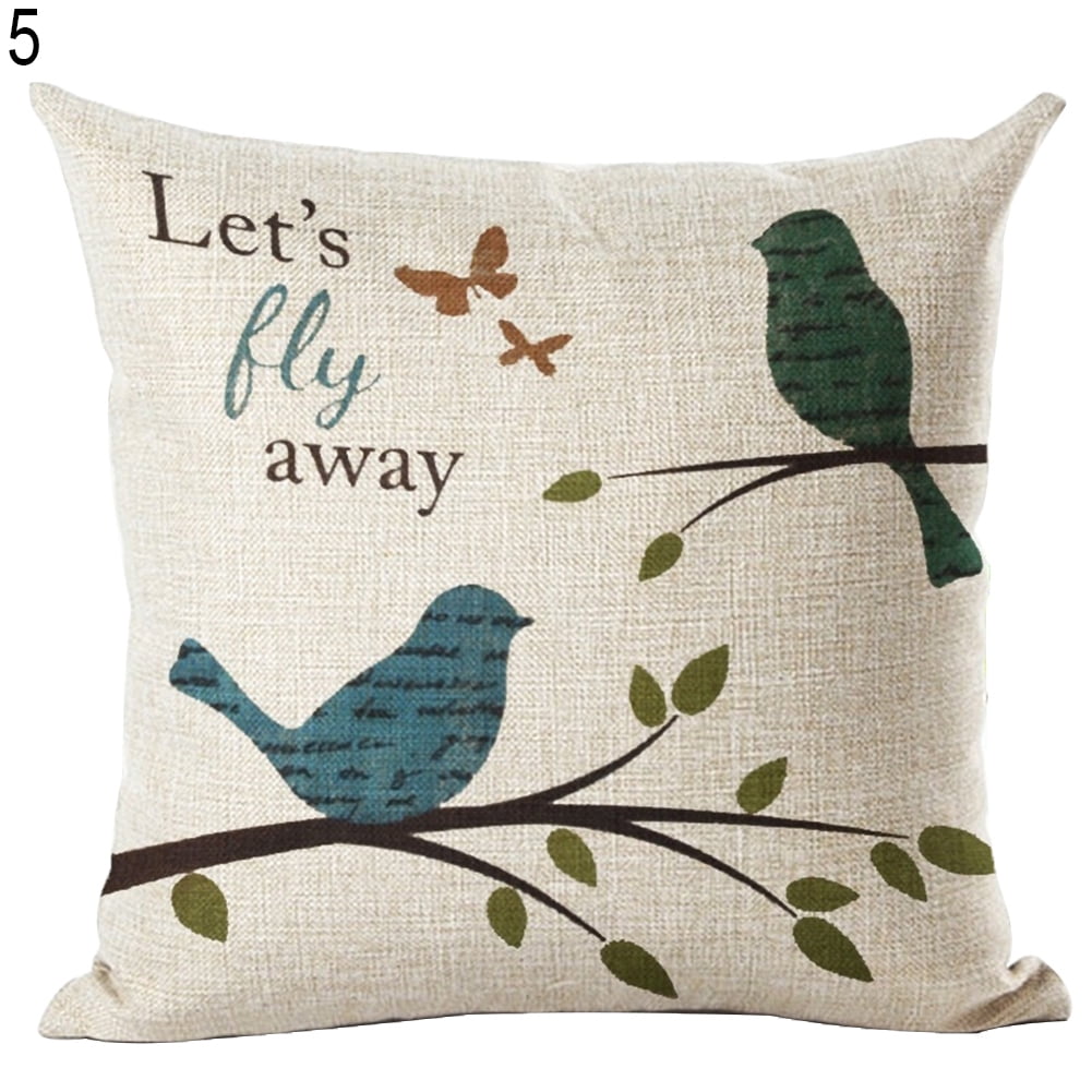 Porch Patio Birds Throw Pillow Covers for Spring Farmhouse Decoration