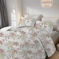 thumbnail image 3 of Davulos 3 Pieces Quilt Set Full/Queen Size,Pink Floral Reversible Bedspread Coverlet Set Soft Microfiber Lightweight Bed Cover for All Season, 3 of 8