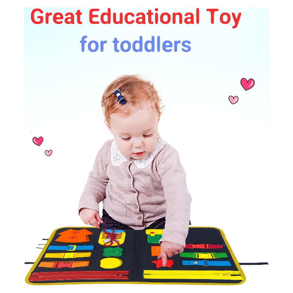 Toddler Busy Board, Baby Busy Board Montessori Learning Toys, Sensory Board for Toddlers, Activity Board for 1 to 4 Year Old Kids, Educational Toys for Children - image 4 of 6