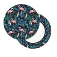 thumbnail image 2 of KLL Flamingos And Birds Round Bar Chair Cushion Cover 13 inch ,Bar Stool Protector with Elastic, Soft Washable, 2 of 6