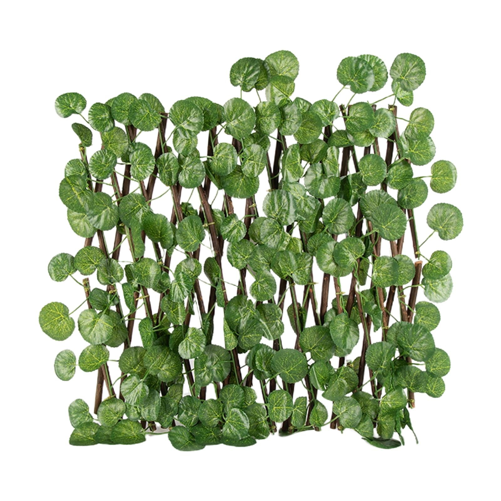 Outdoor Garden Expandable Trellis Artificial Leaves Fence Privacy Screening Begonia Leaves