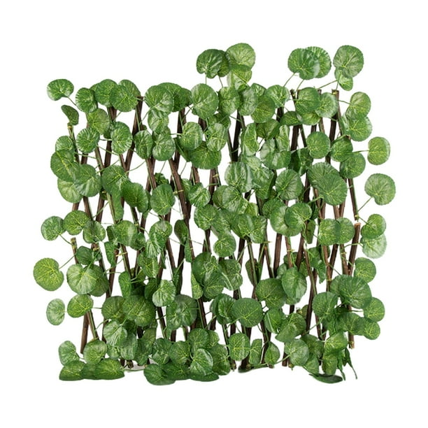 Enrejado extensible para plantas artificiales, pared verde para jardín, hoja de hiedra, valla de madera, 1 m-2,3 m Hojas de Begonia