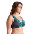 thumbnail image 2 of Curve Muse Women's Minimizer Unlined Underwire Bra With Lace Embroidery-2 Pack-Lavender,Gray-48D, 2 of 6