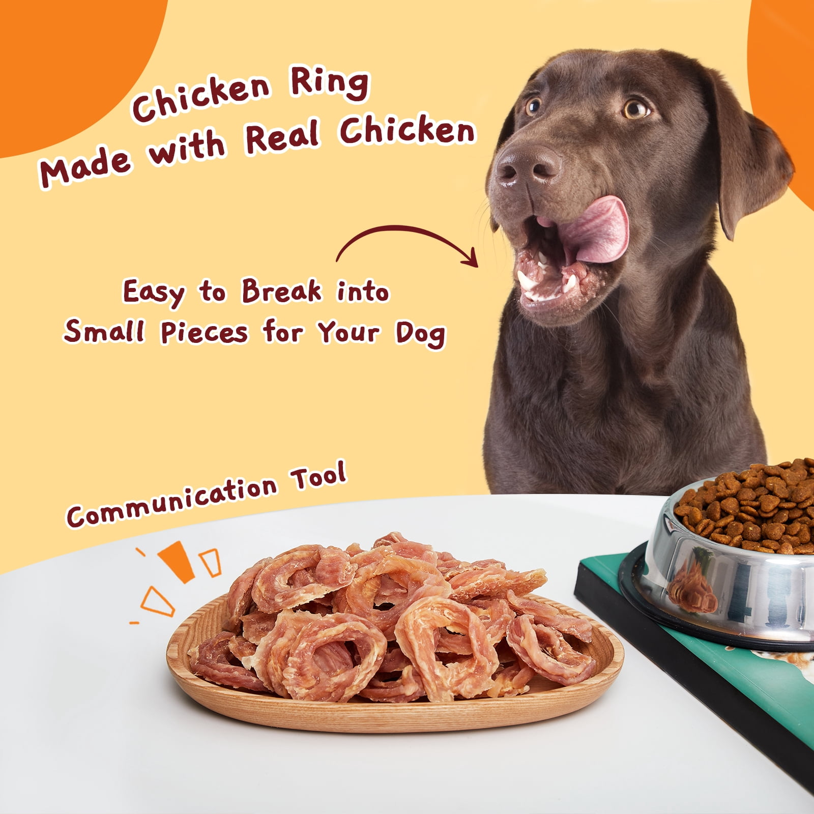 (5 pack) Jungle Calling Chicken Jerky Rings,Chewy Snacks Help Hip & Joint Health,Dog Treats
