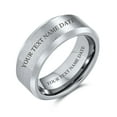 thumbnail image 3 of Bling Jewelry Mens Plain Titanium Wedding Band Ring Beveled Gunmetal Silver Plated 8MM, 3 of 6